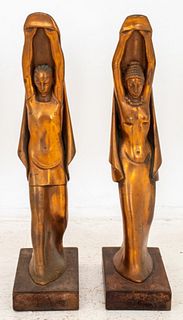Art Deco "Le Rhythme" & "La Rhythmique" Sculptures