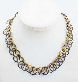 Heather Guidero Oxidized Silver &18K Gold Necklace