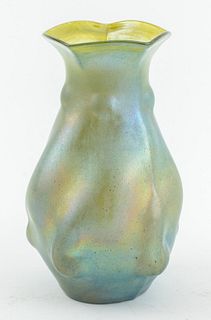 Loetz Attr. Delphi Green Glass Vase