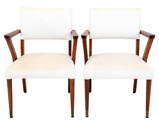 Mid-Century Modern Wooden Armchairs, Pair