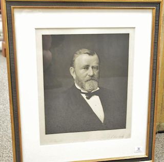Richard Dudensing engraving Ulysses S. Grant marked bottom center: Copyright 1885 by R. Dudensing & Son, marked lower left: R. Duden...