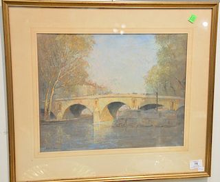 Louis Orr (1879-1961) pastel on paper Paris Canal signed lower right Louis Orr, 13" x 16".