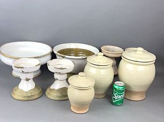 A Decorative Group of  9 Pottery Articles