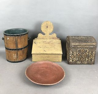 A Group of Primitive Style Wooden Objects