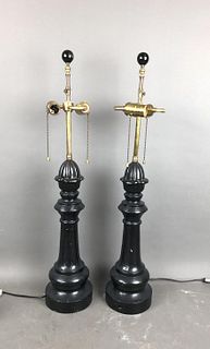A Pair of Cast Iron Lamps