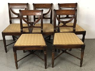 A Set of 5 Regency Dining Chairs