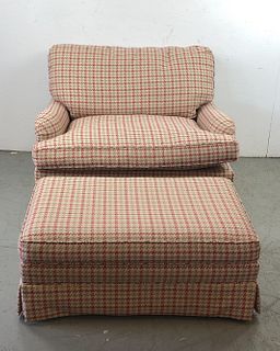 Brunschwig & Fils Upholstered Chair & Ottoman