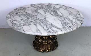 Florentine Style Gilt Metal & Marbletop Low Table