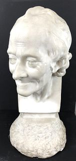 Stone Voltaire Statue After Houdon