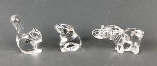 A Baccarat Crystal  Squirrel and Rabbit
