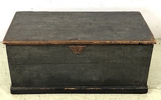 19th Century Green Painted Blanket Chest