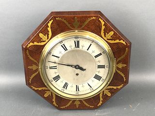 Mahogany & Brass Inlaid Wall Clock