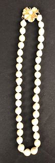Semi Baroque Pearl Necklace with 14K Gold Clasp