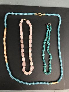 A Group of 3 Stone Necklaces