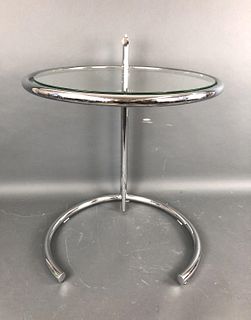 Eileen Grey Style Chrome and Glass Smoking Table