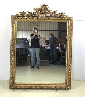 Louis XVI Style Gilt Wood & Gesso Mirror