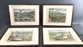 A Group of Four 18th Century Colored Prints