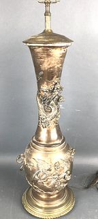 Japanese Bronze Vase Mounted as Lamp