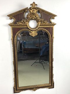 Georgian Style Mahogany & Gilt Wood Mirror