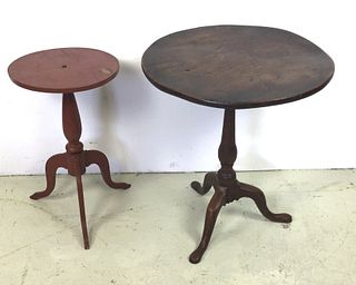 19th C. Oak Circular Side Table