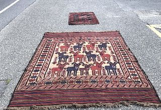 A Tribal Style Goat Design Rug