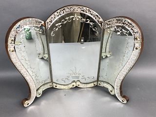 Venetian Style Triptych Vanity Mirror