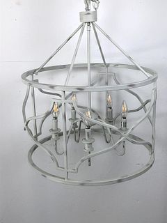 Contemporary Painted Metal 5 Light Chandelier