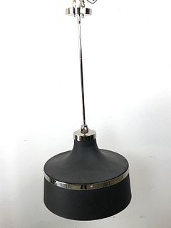 Black Metal & Chrome Globe Lamp