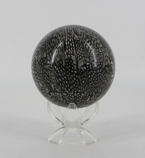 Signed Venini Murano Glass Ball Sphere Murrine.