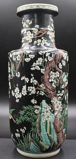Chinese Famille Noir 'Birds and Flowers' Vase.