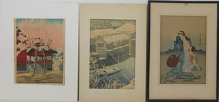 Collection of Kawase and Utamaro Woodblock Prints.