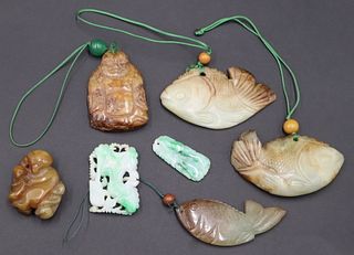 Carved Jade and Hardstone Grouping.