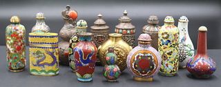 Asian Cloisonne and Silver Snuff Bottles.