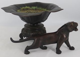 Japanese Bronze Grouping Inc. a Tiger.