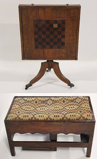 Antique Game Table & A Metamorphic Bench