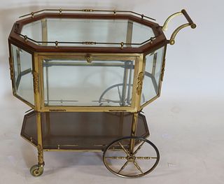 Antique And Quality Gilt Metal Serving Cart.