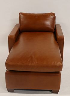Vintage And Fine Quality Leather Chaise Lounge.