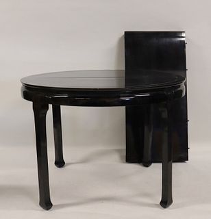 Midcentury Lacquered Asian Modern Table & Leaf.
