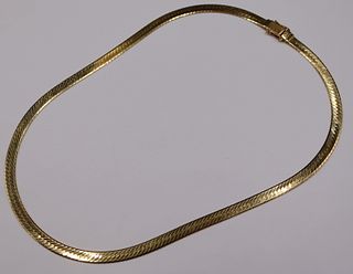 JEWELRY. Italian Vieri 18kt Gold Herringbone Chain