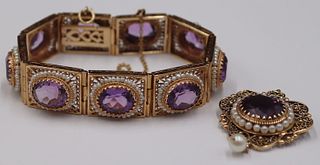 JEWELRY. 14kt Gold, Amethyst and Pearl Jewelry.