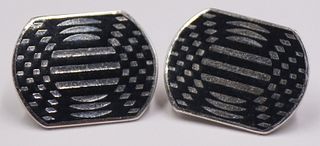 JEWELRY. Pair of Signed Victor Vasarely Enamel,
