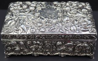 STERLING. Ritter & Sullivan Repousse Sterling Box.