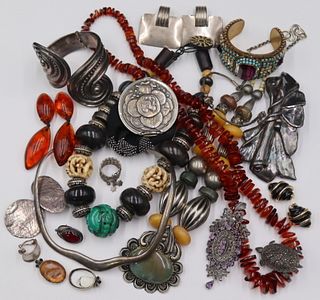 JEWELRY. Assorted Sterling, Costume and Amber
