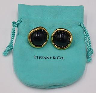JEWELRY. Pair of Tiffany & Co 18kt Gold and Onyx