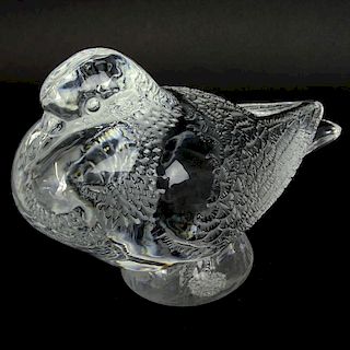 Lalique "Pigeon Bruges" Crystal Figure.
