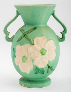 Weller Pottery Wild Rose Baluster Form Vase