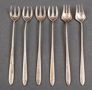 Tiffany & Co. Sterling Hors d'Oeuvres Forks, 6