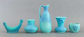 Van Briggell Pottery Group of Blue Glazed Pieces 5