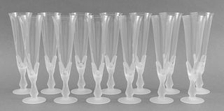 Sasaki "Wings" Frosted Glass Champagne Flutes, 13