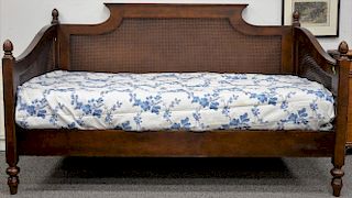 Contemporary day bed with caned back and sides. lg. 80"